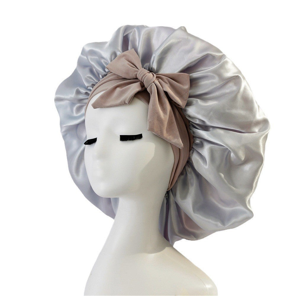 New Silk Bonnet For Sleeping Women Satin Bonnet Hair Bonnet Night Sleep Cap Scarf Wrap For Curly Hair With Tie Band For Curly Hair - MAGM Enterprises LLC