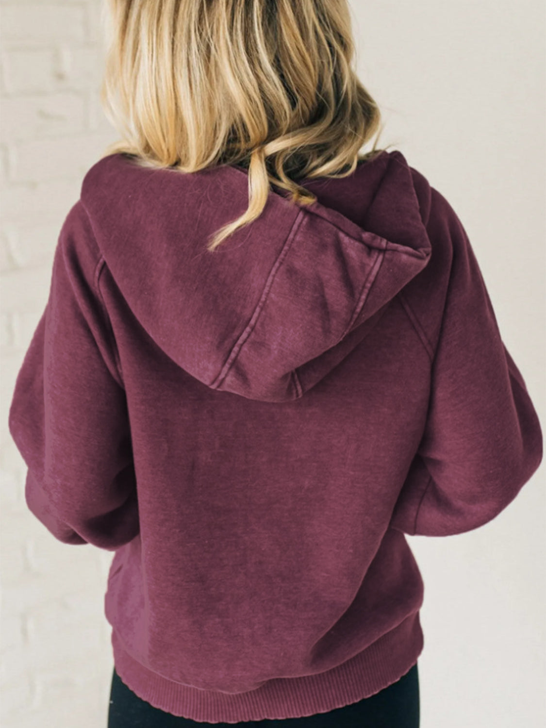 Cozy Half Zip Hoodie with Kangaroo Pocket Detail