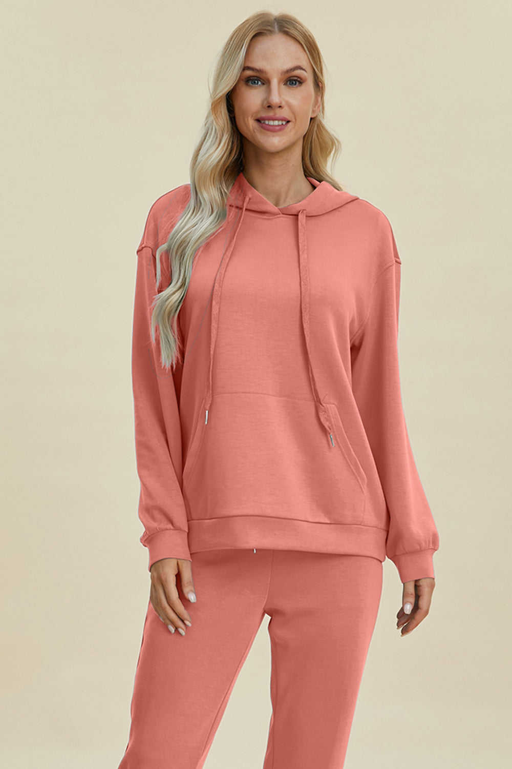 Cozy Comfort: Basic Bae Full Size Air Scuba Drawstring Hoodie with Kangaroo Pocket