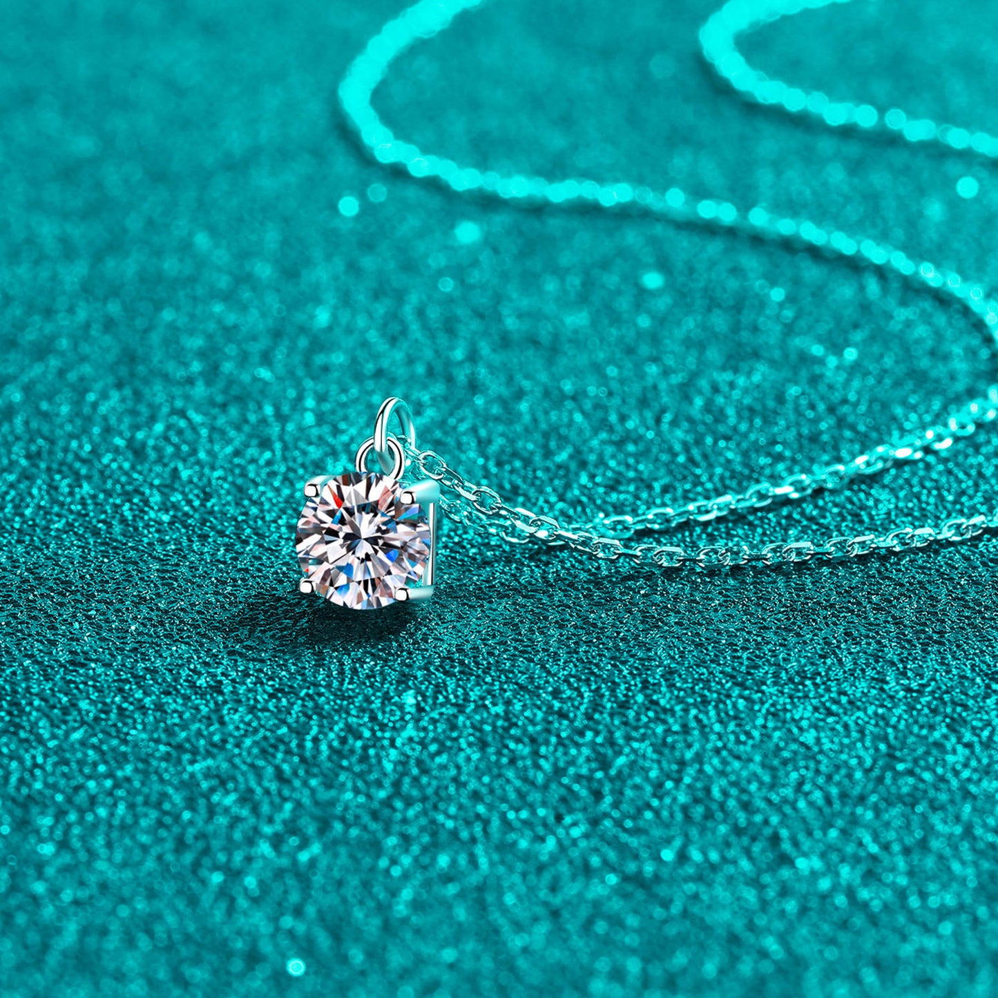 Timeless Elegance: 1 Carat Moissanite Necklace in 925 Sterling Silver