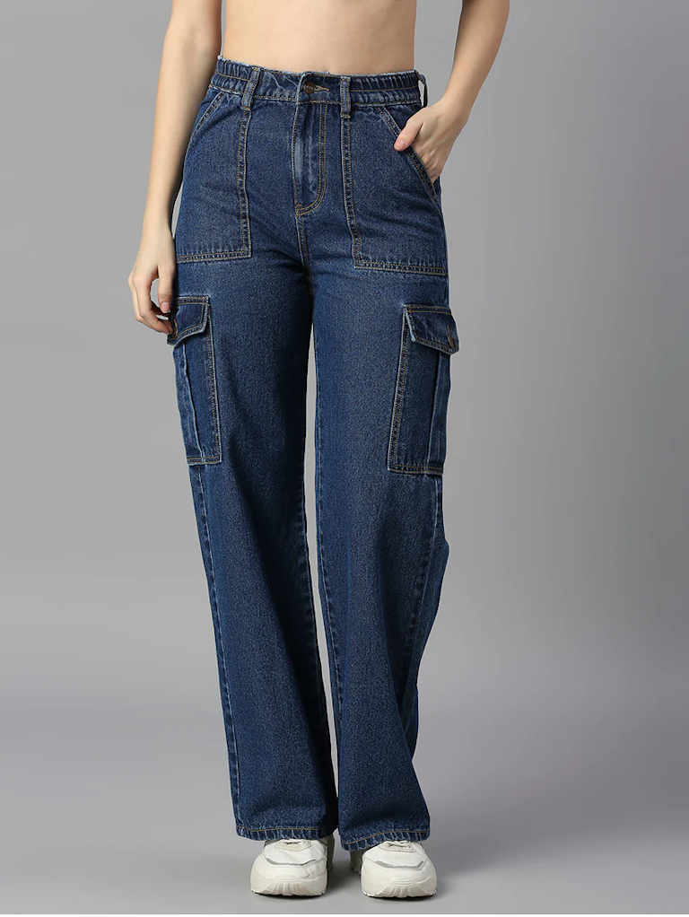 Women's Cotton  High Rise Denim Jeans 6 pockets - MAGM Enterprises LLC