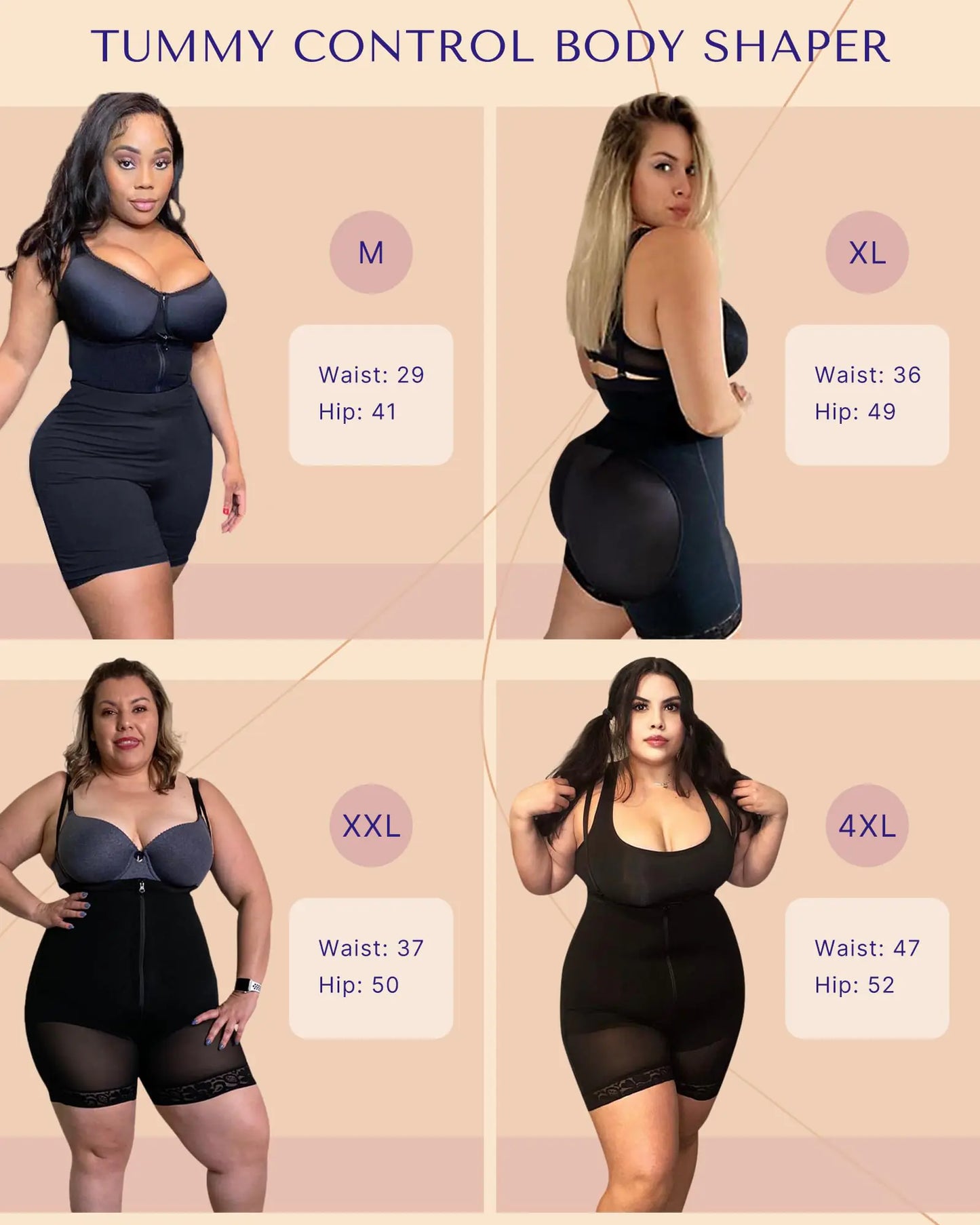 SHAPELLX Colombianas Shapewear für Damen, Bauchkontrolle, Übergröße, postpartaler Body Shaper, Po-Lifting-Bodysuit