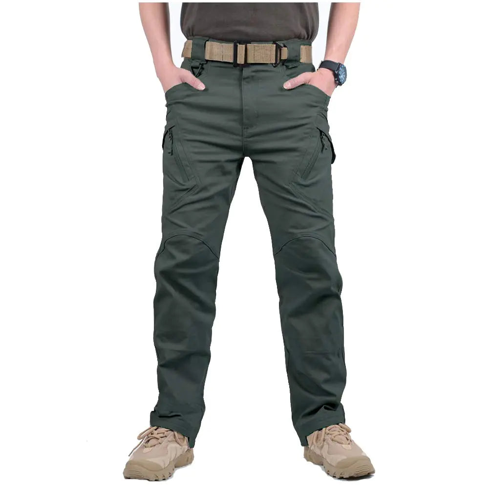 CARWORNIC Gear Men's Hiking Tactical Pants Lightweight Cotton Outdoor Military Combat Cargo Trousers Army Green