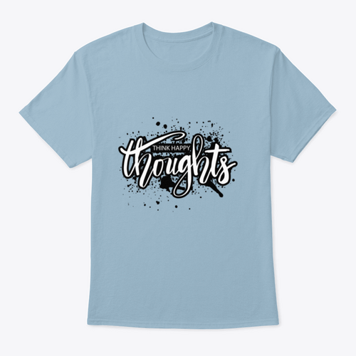 Think Happy Thoughts, Handwritten Lettering. Quote Typography - MAGM Enterprises LLC