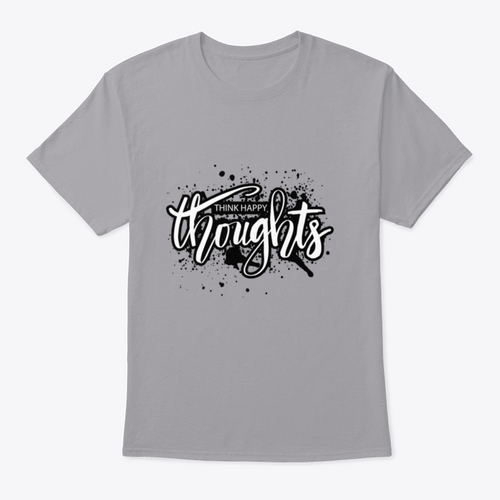 Think Happy Thoughts, Handwritten Lettering. Quote Typography - MAGM Enterprises LLC