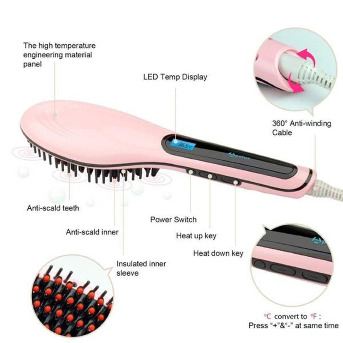 Electronic Hair Straightening Brush - MAGM Enterprises LLC