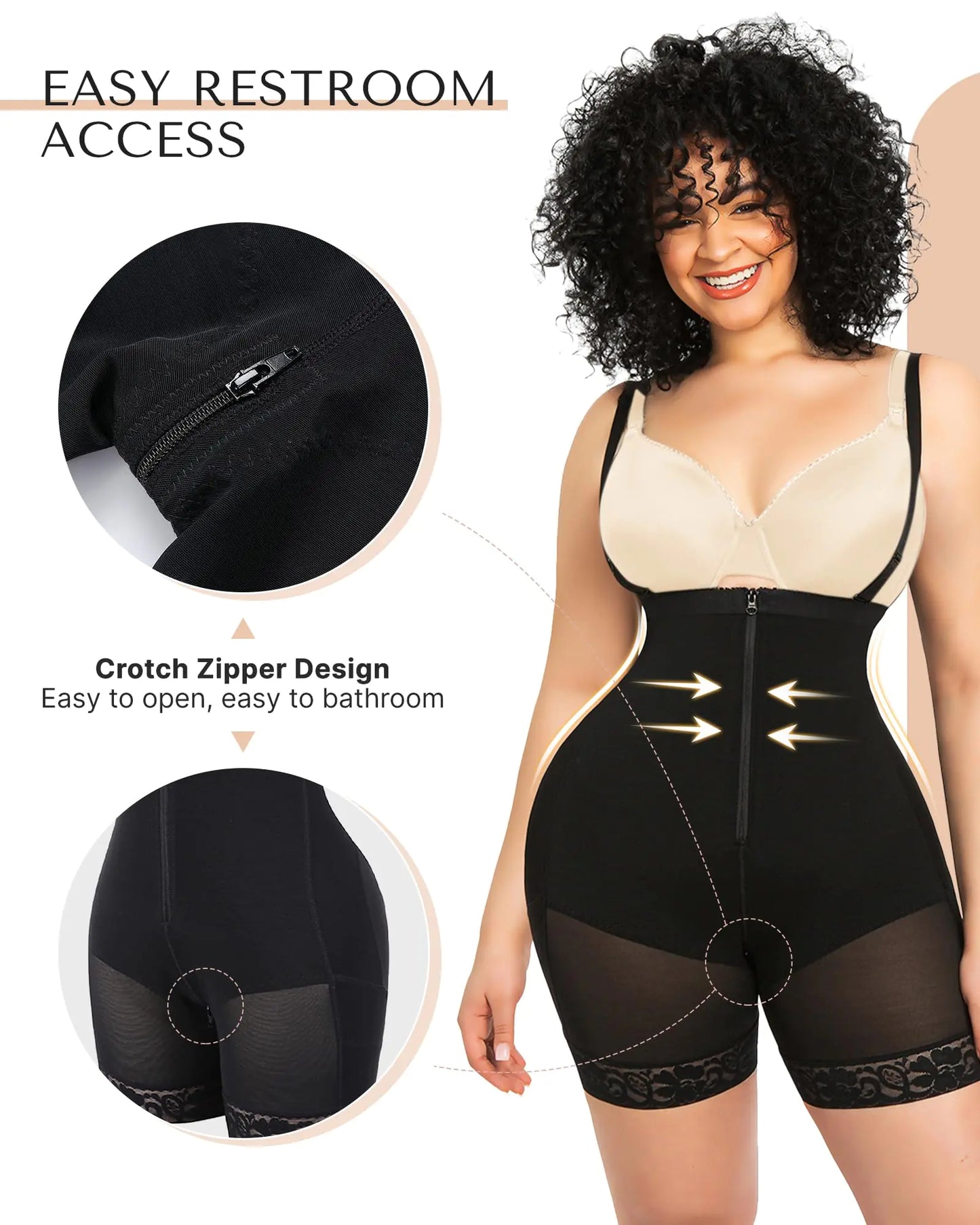 SHAPELLX Colombianas Shapewear für Damen, Bauchkontrolle, Übergröße, postpartaler Body Shaper, Po-Lifting-Bodysuit