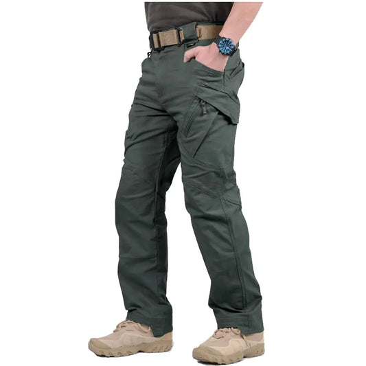 CARWORNIC Gear Men's Hiking Tactical Pants Lightweight Cotton Outdoor Military Combat Cargo Trousers Army Green